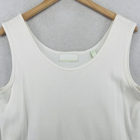 DEBRA DEROO Tank Top XL Ribbed Jersey Scoop Neck Sleeveless White - Picture 3 of 12